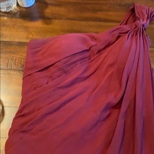 Bull Levkoff cranberry colored bridesmaid dress
